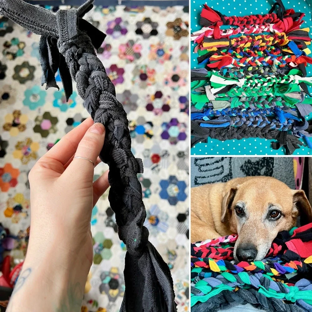 Colorful Dog Tug Toy - Braided Upcycled